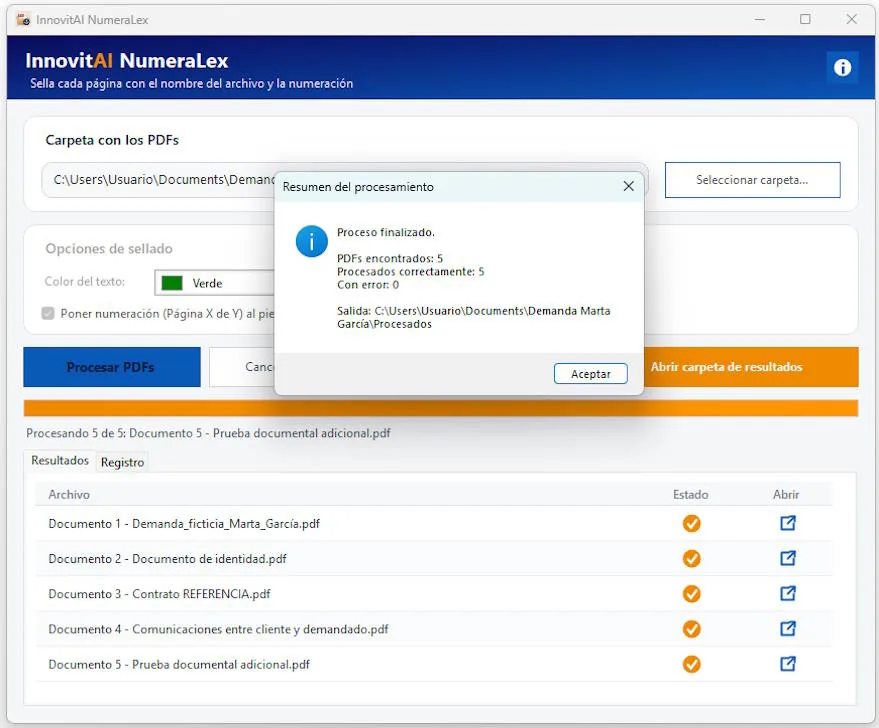 NumeraLex: documentos organizados y procesados